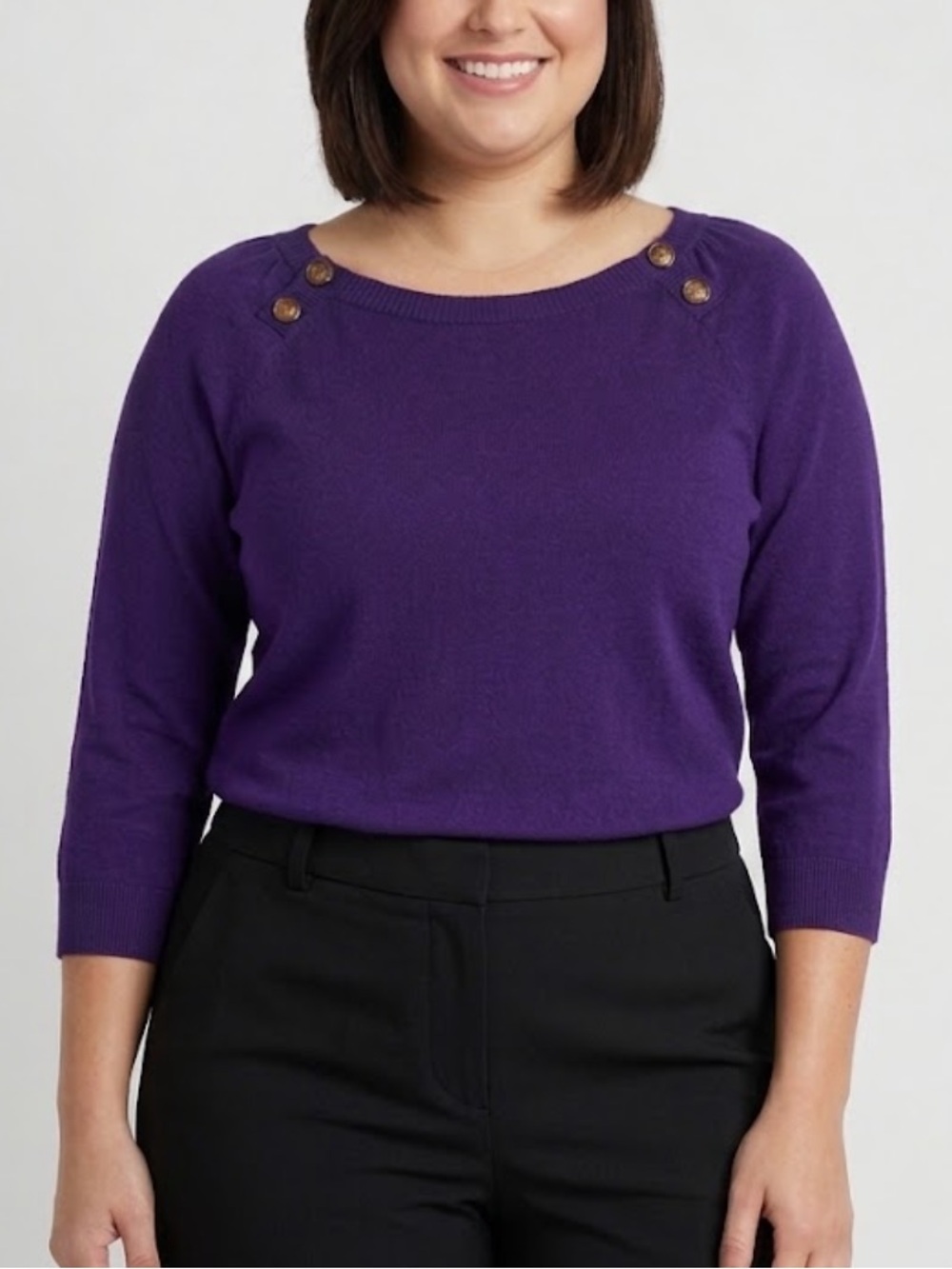 Lauren Ralph Lauren Lightweight Cotton Boatneck Sweater Womens Size XL Purple